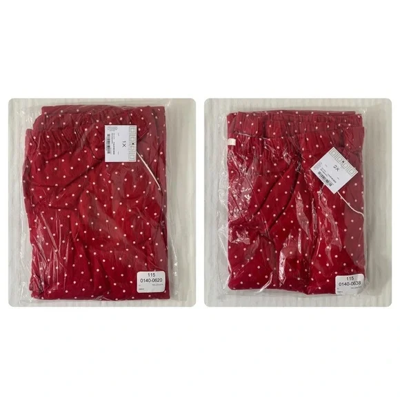 New Womens Plus Size Flannel PJ Pants Red Dots - Picture 3 of 12